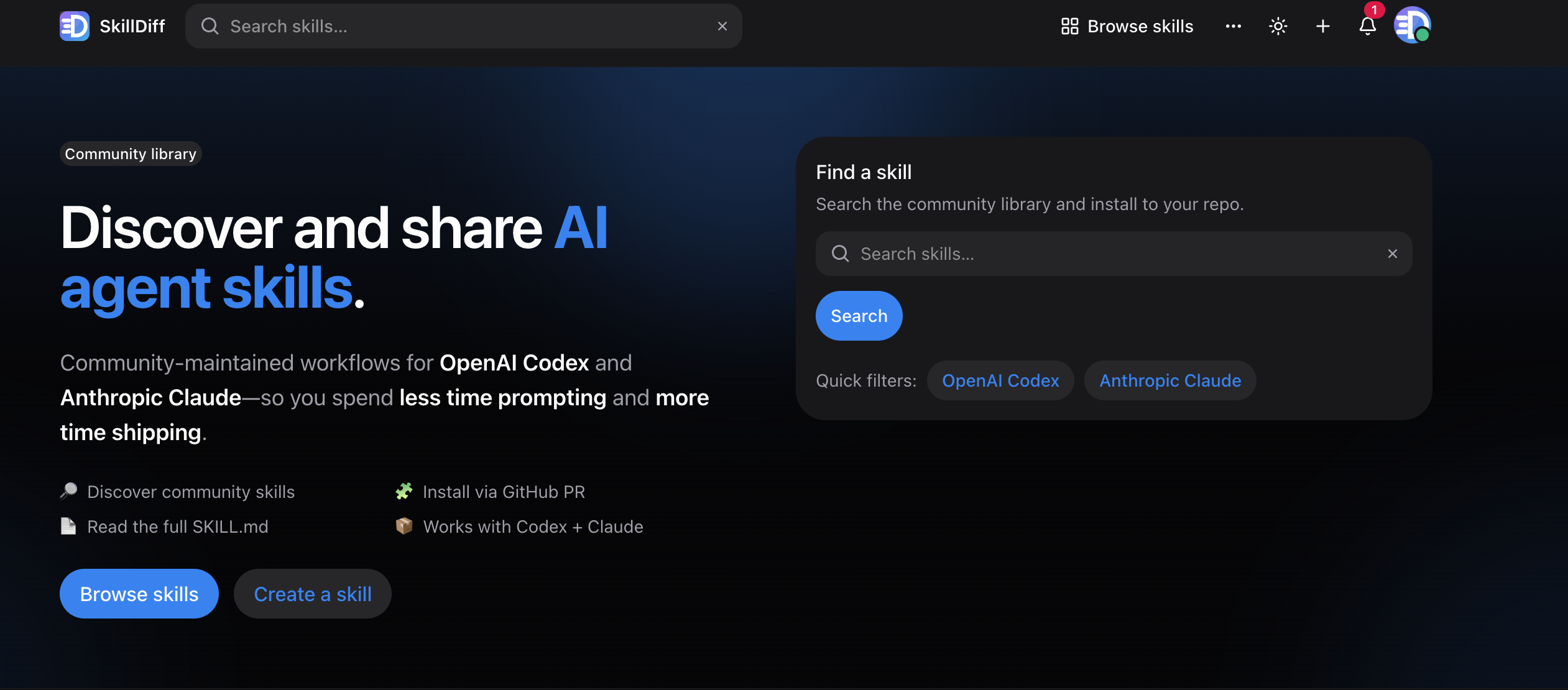 Discover and share AI agent skills | SkillDev
